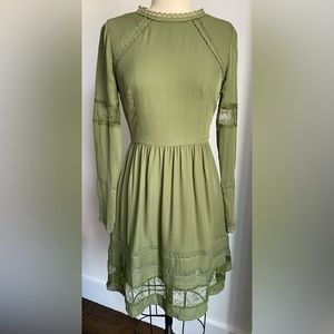 Alice & Olivia Women’s Sage Green Silk Knee-Length Dress New With Tags Size 0